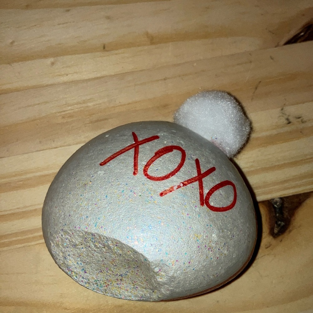 Festive Santa Painted Stone Decoration - Picture 2 of 2